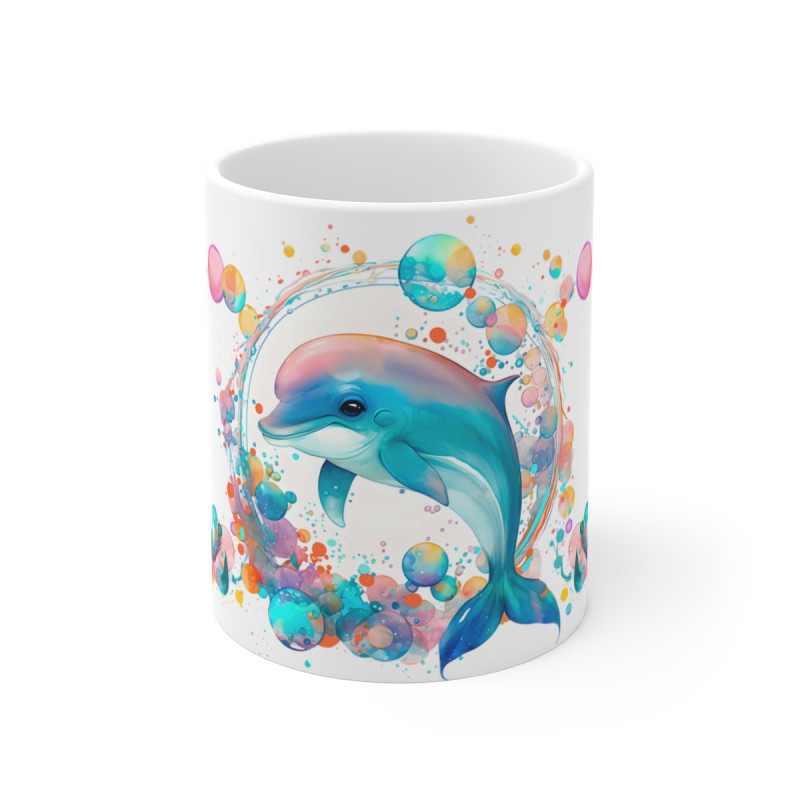 Mug Tasse à café Dauphin coloré  idée cadeau  fun travail bureau pour adulte et enfant