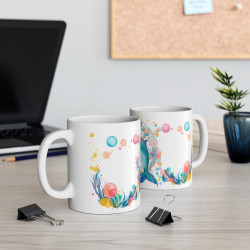 Mug Tasse à café Dauphin coloré  idée cadeau  fun travail bureau pour adulte et enfant