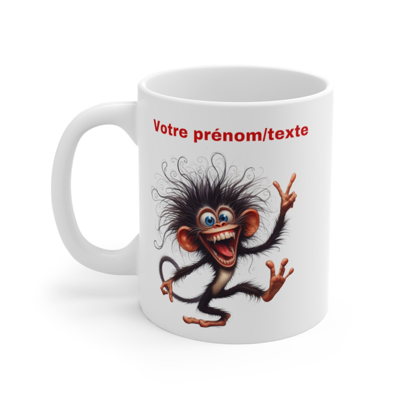 Mug Tasse à café Personnalisable Singe drôle  amusant idée cadeau humour drôle travail bureau pour adulte et enfant