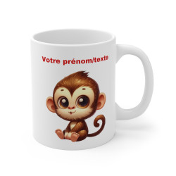 Mug Tasse à café Personnalisable  bébé singe assis amusant idée cadeau humour drôle  travail bureau pour adulte et enfant