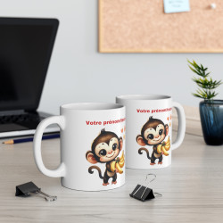 Mug personnalisable personnalisé singe banane idée cadeau travail bureau pour enfant et adulte
