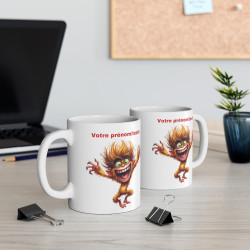 Mug personnalisable personnalisé avec prénom ou texte Singe idée cadeau pour enfant et adulte