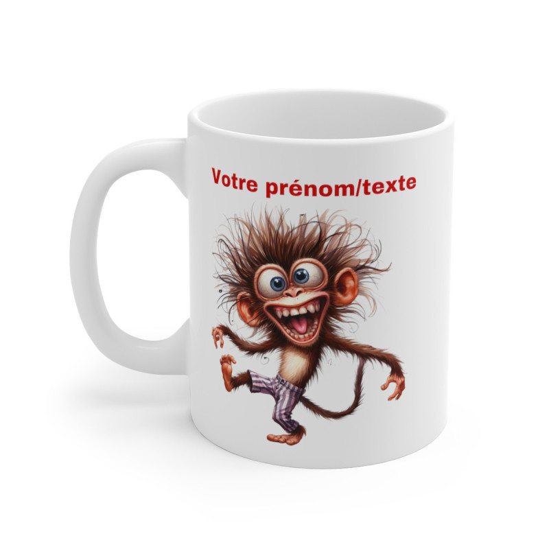 Mug Personnalisable personnalisé Singe dansant idée cadeau anniversaire pour enfant et adulte