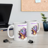 Mug personnalisable personnalisé dinosaure violet avec son prénom ou texte pour enfant et adulte