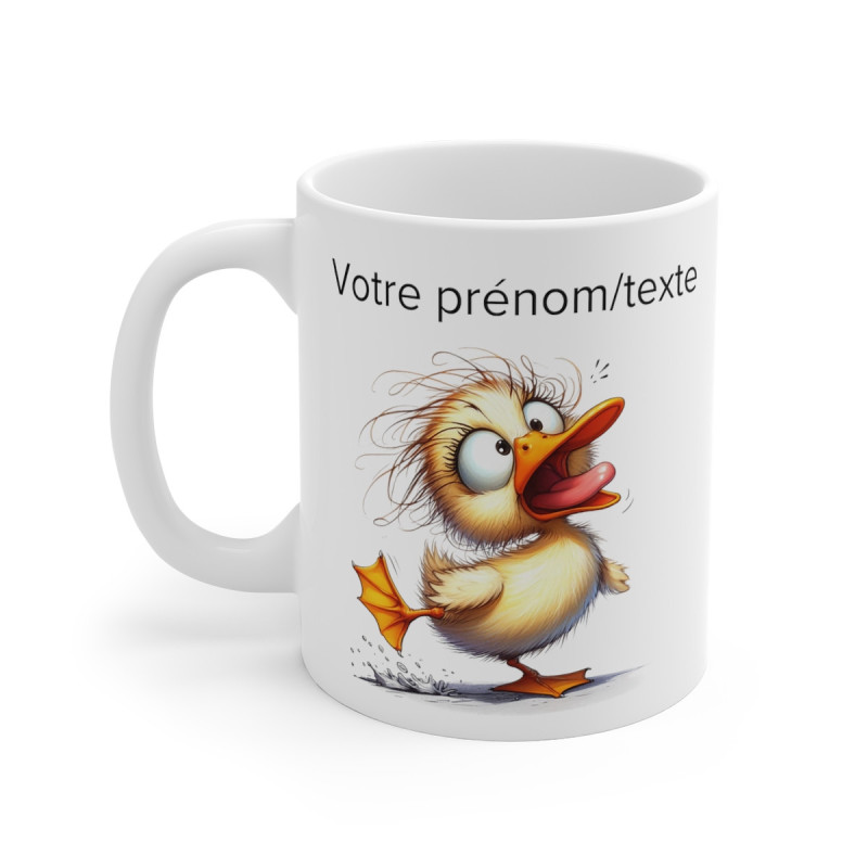 Mug personnalisable personnalisé Petit canard avec son prénom ou texte pour enfant et adulte
