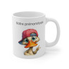 Mug personnalisable personnalisé Canard casquette à l'envers avec son prénom ou texte pour enfant et adulte
