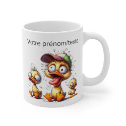 Mug personnalisable personnalisé Trois petit canards avec son prénom ou texte pour enfant et adulte