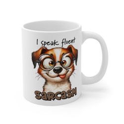 Mug Chien I speak fluent sarcasm  Idée cadeau humour drôle amusant pour enfant et adulte