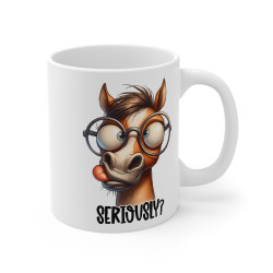 Mug Cheval à lunette Seriously  Idée cadeau humour drôle amusant pour enfant et adulte