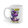 Mug Dinosaure violet à lunette  Idée cadeau humour drôle amusant pour enfant et adulte