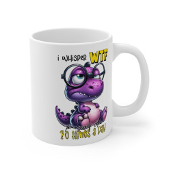 Mug Dinosaure violet à lunette  Idée cadeau humour drôle amusant pour enfant et adulte