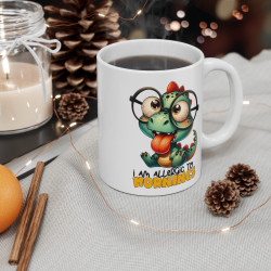 Mug Dinosaure Im allergic to mornings Idée cadeau humour drôle amusant pour enfant et adulte