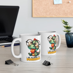 Mug Dinosaure Im allergic to mornings Idée cadeau humour drôle amusant pour enfant et adulte