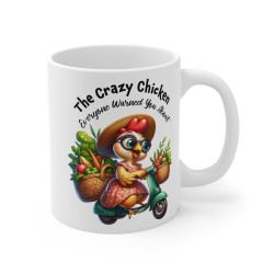 Mug-tasse The Crazy chicken  Idée cadeau anniversaire humour drôle amusant pour enfant et adulte