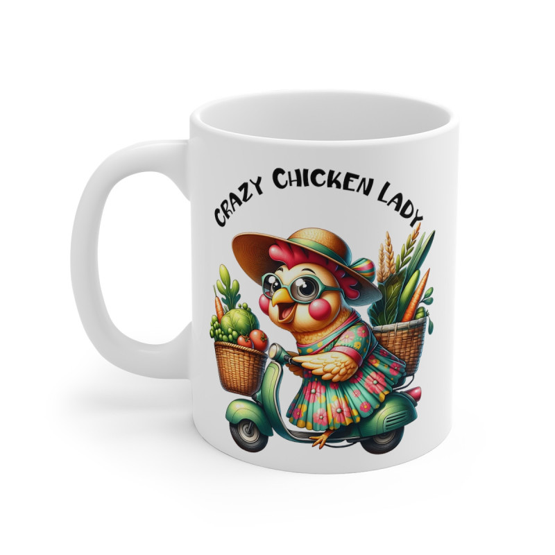Mug-tasse  Crazy chicken Lady Idée cadeau anniversaire humour drôle amusant pour enfant et adulte