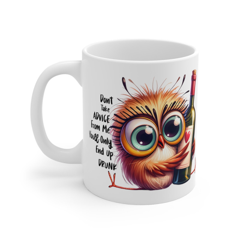 Mug Oiseau avec du vin Idée cadeau anniversaire humour drôle amusant pour enfant et adulte