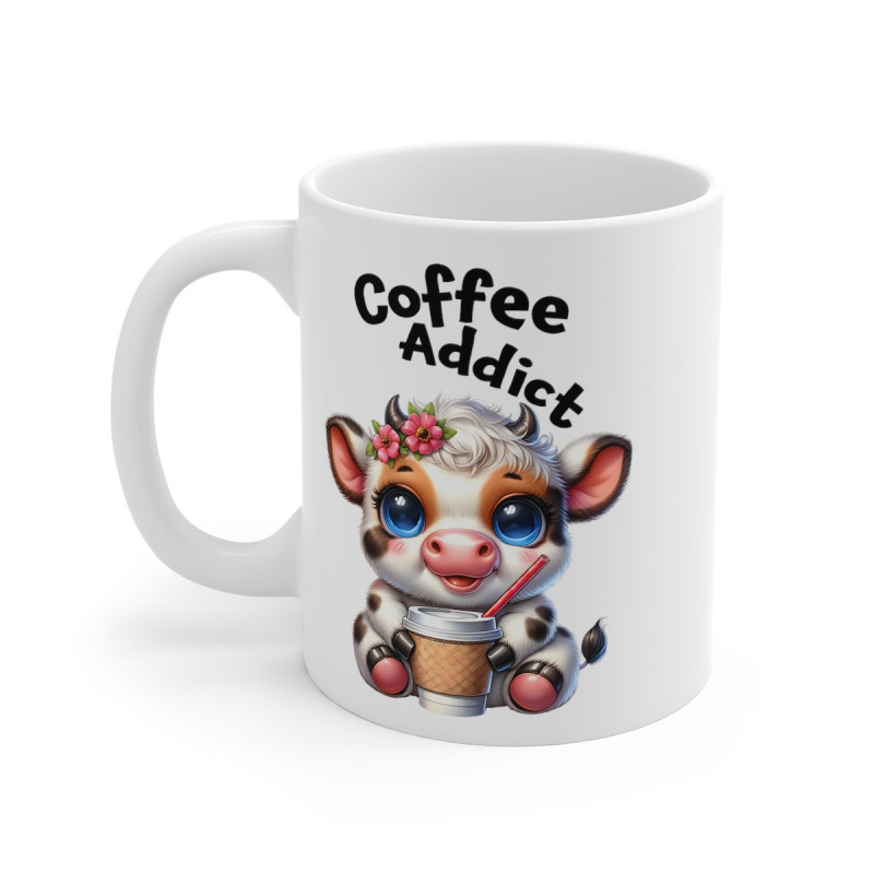 Mug Vache coffee addict Idée cadeau anniversaire humour drôle amusant pour enfant et adulte