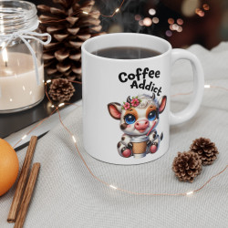 Mug Vache coffee addict Idée cadeau anniversaire humour drôle amusant pour enfant et adulte