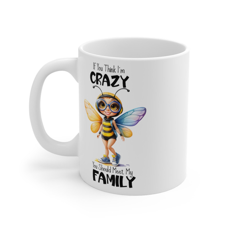 Mug Abeille Crazy Idée cadeau anniversaire humour drôle amusant pour enfant et adulte