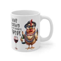Mug tasse Poulet verre de vin Idée cadeau anniversaire humour drôle amusant pour enfant et adulte
