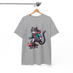 Tee shirt Chat Skateboard pour Homme et Femme