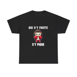 Tee-Shirt Hérisson Boxeur Idée cadeau humour animal animaux Noir - Homme et Femme