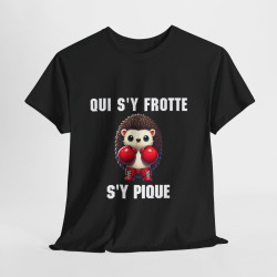 Tee-Shirt Hérisson Boxeur Idée cadeau humour animal animaux Noir - Homme et Femme