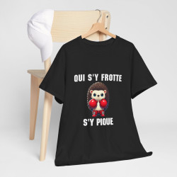 Tee-Shirt Hérisson Boxeur Idée cadeau humour animal animaux Noir - Homme et Femme