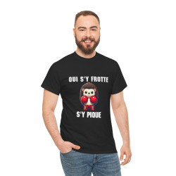 Tee-Shirt Hérisson Boxeur Idée cadeau humour animal animaux Noir - Homme et Femme
