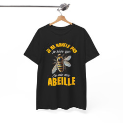 Tee shirt Noir Abeille Apiculteur Dormeur Rêve Idée cadeau humour drôle amusant pour Homme et Femme