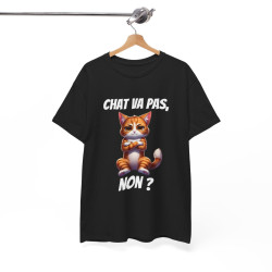 Tee-Shirt Chat va pas, Non ? idée cadeau humour drôle amusant fun  animal Roux pour homme et femme