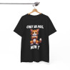 Tee-Shirt Chat va pas, Non ? idée cadeau humour drôle amusant fun  animal Roux pour homme et femme