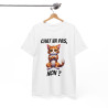 Tee-Shirt Chat va pas, Non ? idée cadeau humour drôle amusant fun animaux animal Roux pour Homme et Femme