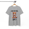 Tee-Shirt Chat va pas, Non ? idée cadeau humour drôle amusant fun animaux animal Roux pour Homme et Femme