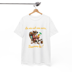 Tee-Shirt La Vie est une Noix, Savoure-la ! Écureuil animal animaux idée cadeau humour drôle pour homme et femme