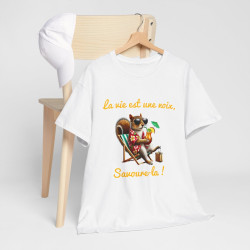 Tee-Shirt La Vie est une Noix, Savoure-la ! Écureuil animal animaux idée cadeau humour drôle pour homme et femme