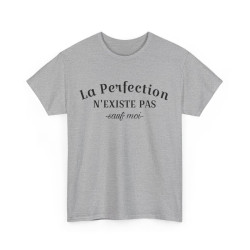 Tee Shirt La Perfection n'Existe Pas Sauf Moi idée cadeau humour drôle amusant pour homme et femme