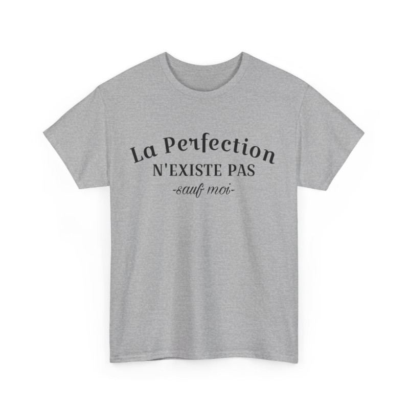 Tee Shirt La Perfection n'Existe Pas Sauf Moi idée cadeau humour drôle amusant pour homme et femme