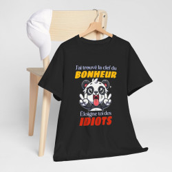 Tshirt Panda Bonheur Idiots Homme femme Humour drôle amusant Panda T-Shirt