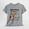 Tee Shirt Mon Chat M'appelle, Il Faut que J'y aille idée cadeau humour animal drôle pour homme et femme