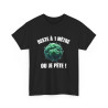 Tee-Shirt Noir Reste à un Mètre ou Je Pète  idée cadeau humour drôle amusant pour  Homme ou Femme