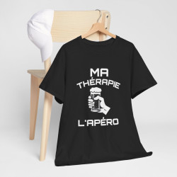 Tee-Shirt Ma Thérapie L'apéro idée cadeau amusant humour drole pour Homme ou Femme