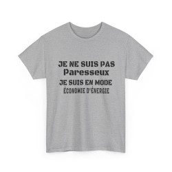 Tee-Shirt Homme Mode Économie d'Énergie - Pas Paresseux idée cadeau humour drole