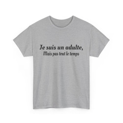 Tee-Shirt Je Suis Un Adulte Mais Pas Tout le Temps idée cadeau humour drole pour homme et femme