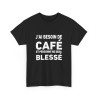 Tee-Shirt Noir J'ai Besoin de Café et Personne Ne Sera Blessé idée cadeau humour drole amusant pour homme et femme