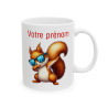 Mug Personnalisable Prénom Texte animal animaux  Écureuil Qui Dab pour enfant et adulte