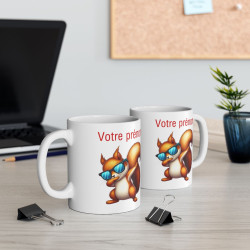 Mug Personnalisable Prénom Texte animal animaux  Écureuil Qui Dab pour enfant et adulte