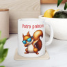 Mug Personnalisable Prénom Texte animal animaux  Écureuil Qui Dab pour enfant et adulte