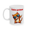 Mug Tasse Personnalisable Prénom Texte animal animaux Chat Qui Dab pour enfant et adulte