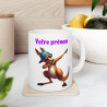 Mug Personnalisable Prénom Texte animal Kangourou Qui Dab enfant/adulte